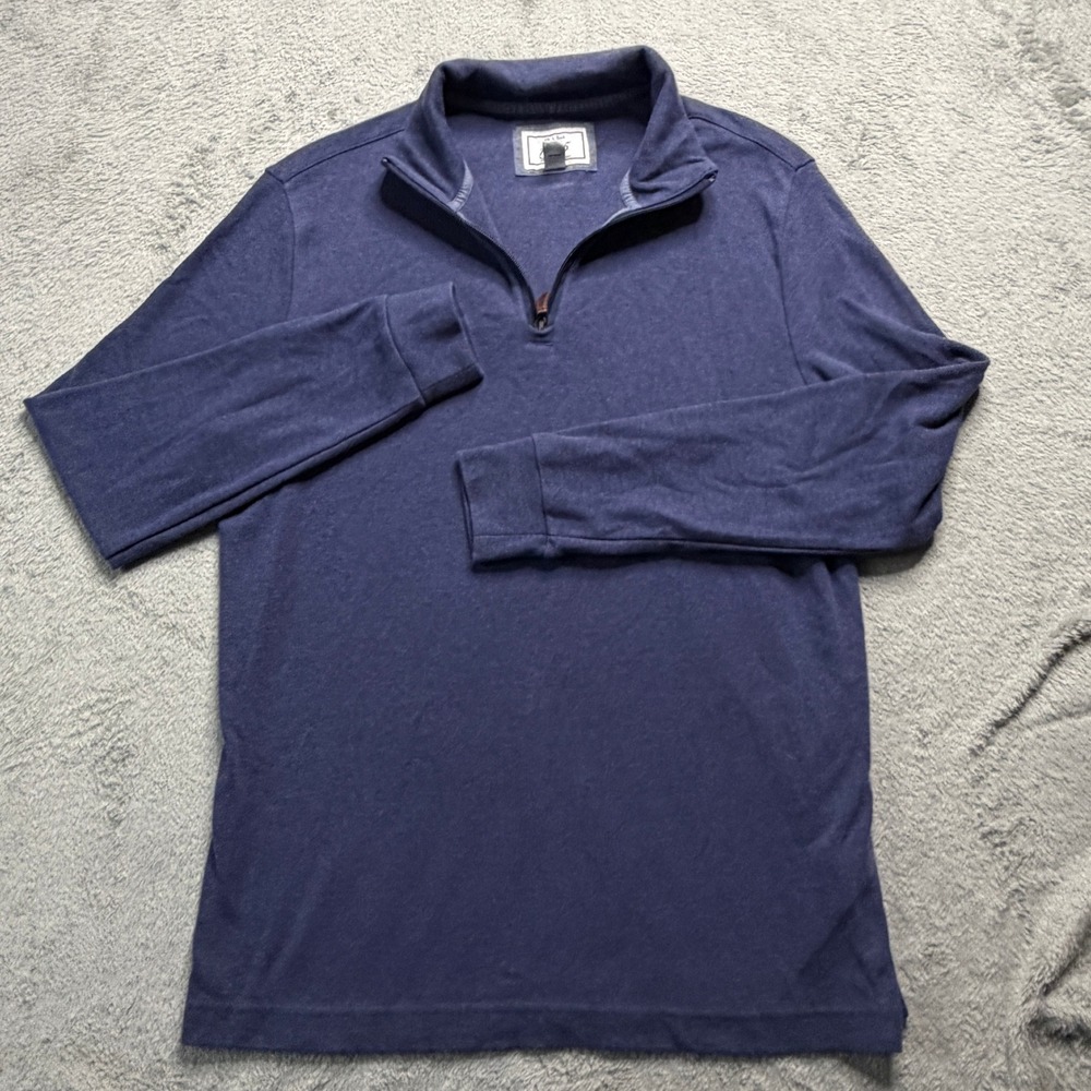 Jos. A. Bank 1905 Collection Mens Tailored Fit Quarter Zip Pullover Navy Blue M